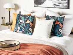 Beliani Koristetyyny Sametti Musta/Vihrea 45 X 45 Cm 2 Kpl Osmunda Store