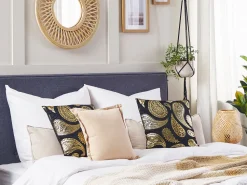 Beliani Koristetyyny Sametti Musta/Kulta 45 X 45 Cm 2 Kpl Ursinia Shop