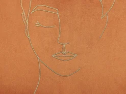 Beliani Koristetyyny Sametti Oranssi 45 X 45 Cm 2 Kpl Crocus Hot