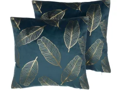 Beliani Koristetyyny Sametti Sinivihrea 45 X 45 Cm 2 Kpl Freesia Cheap