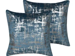 Beliani Koristetyyny Sametti Sininen 45 X 45 Cm 2 Kpl Gardenia Fashion