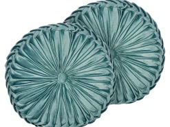 Beliani Koristetyyny Sametti Sinivihrea 40 Cm 2 Kpl Udala Best Sale