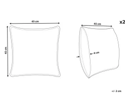 Beliani Koristetyyny Sametti Smaragdinvihrea 45 X 45 Cm 2 Kpl Yuzuri New