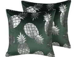 Beliani Koristetyyny Sametti Tummanvihrea 45 X 45 Cm 2 Kpl Astilbe Online