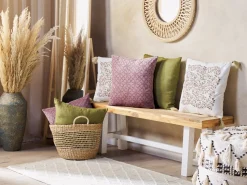 Beliani Koristetyyny Sametti Vaaleanpunainen 45 X 45 Cm 2 Kpl Larkspur Discount