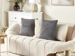 Beliani Koristetyyny Samettinen 2Kpl 45 X 45 Cm Harmaa Aspidistra Sale