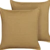 Beliani Koristetyyny Sinapinkeltainen 45 X 45 Cm 2 Kpl Subulata Cheap