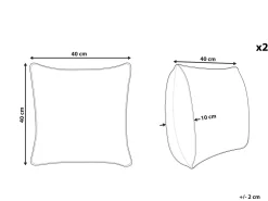 Beliani Koristetyyny Sininen/Valkoinen 40 X 40 Cm 2 Kpl Trifos Flash Sale