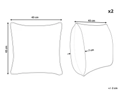 Beliani Koristetyyny Tekoturkis Sininen 42 X 42 Cm 2 Kpl Lubha Sale