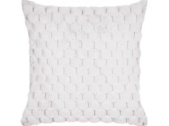 Beliani Koristetyyny Tekoturkis Valkoinen 43 X 43 Cm 2 Kpl Purslane Clearance