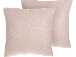 Beliani Koristetyyny Tekoturkis Vaaleanpunainen 45 X 45 Cm 2 Kpl Peony Clearance