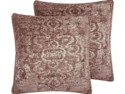 Beliani Koristetyyny Vaaleanpunainen 45 X 45 Cm 2 Kpl Vakayar Store
