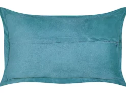 Beliani Koristetyyny Vakosametti Sinivihrea 47 X 27 Cm 2 Kpl Zinnia Fashion