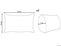 Beliani Koristetyyny Vakosametti Sinapinkeltainen 47 X 27 Cm 2 Kpl Zinnia Online