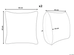 Beliani Koristetyyny Vakosametti Oliivinvihrea 43 X 43 Cm 2 Kpl Millet Fashion