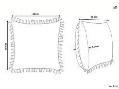 Beliani Koristetyyny Valkoinen 45 X 45 Cm 2 Kpl Mallow Clearance