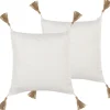 Beliani Koristetyyny Valkoinen Kohokuvioitu 45 X 45 Cm 2 Kpl Azalea Outlet