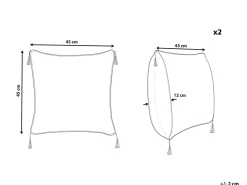 Beliani Koristetyyny Valkoinen Kohokuvioitu 45 X 45 Cm 2 Kpl Azalea Outlet