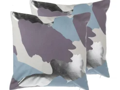 Beliani Koristetyyny Violetti/Hopea 45 X 45 Cm 2 Kpl Ixia Fashion