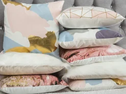 Beliani Koristetyyny Violetti/Hopea 45 X 45 Cm 2 Kpl Ixia Fashion