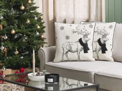 Beliani Koristetyyny 45X45 Cm 2 Kpl Mustavalkoinen Sven Shop