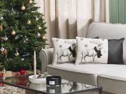 Beliani Koristetyyny 30X50 Cm 2 Kpl Mustavalkoinen Sven Cheap