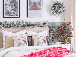 Beliani Koristetyyny 45X45 Cm 2 Kpl Punavalkoinen Sven Best