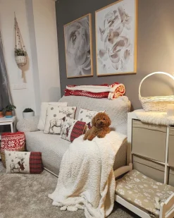 Beliani Koristetyyny 45X45 Cm 2 Kpl Punavalkoinen Sven Best