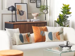 Beliani Koristetyynynpaallinen Monivarinen 30 X 50 Cm Abstrakti Kuviointi Browallia Outlet