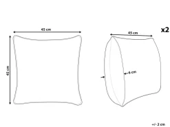 Beliani Koristetyynysetti 2 Kpl 45X45Cm Ananasprintilla Yasmin Flash Sale