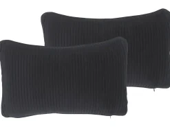 Beliani Koristetyynysetti 30 X 50 Cm Raidallinen Musta Gudari Store