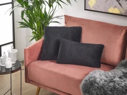 Beliani Koristetyynysetti 30 X 50 Cm Raidallinen Musta Gudari Store