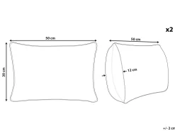 Beliani Koristetyynysetti 30 X 50 Cm Raidallinen Musta Gudari Store