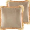 Beliani Koristetyynysetti 45 X 45 Cm Samettinen Beige Pothos Fashion