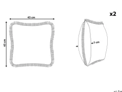 Beliani Koristetyynysetti 45 X 45 Cm Samettinen Beige Pothos Fashion