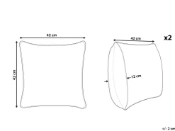 Beliani Koristetyynysetti 42 X 42 Cm Beige / Ruskea Ehnar Flash Sale