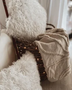 Beliani Koristetyynysetti 45 X 45 Cm Porroinen Valkoinen Cide Best