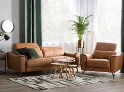 Beliani Koristetyynysetti Keinonahkaa 45X45Cm Musta Lobelia Cheap