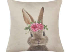 Beliani Koristetyynysetti 2Kpl Pupukuviolla Ruskeanharmaa 45 X 45 Cm Tulipa Shop