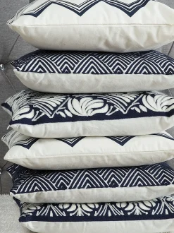 Beliani Koristetyynysetti Kuviolla 45X45Cm Valkoinen/Sininen Nemesia Cheap