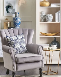 Beliani Koristetyynysetti Kuviolla 45X45Cm Valkoinen/Sininen Nemesia Cheap