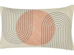 Beliani Koristetyynysetti Monivarinen Geometrinen Kuviointi 30 X 50 Cm Gerbera Hot