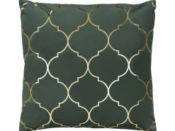 Beliani Koristetyynysetti Tummanvihrea Kiiltavalla Kuviolla 45X45Cm Alyssum Cheap