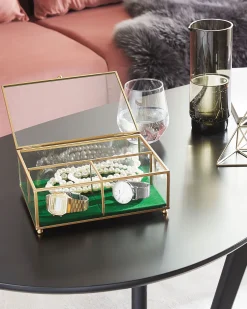 Beliani Korurasia Lasi Kulta 21 X 17 Cm Saintes Fashion