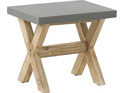 Beliani Kuitusementti Puutarhasetti 2 Penkilla Ja 2 Jakkaralla Harmaa Olbia Cheap