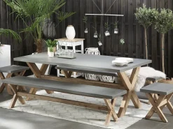 Beliani Kuitusementti Ulkopenkki Harmaa Olbia Online