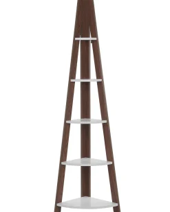 Beliani Kulmahylly 5 Hyllya Tumma Puu/Valkoinen Mobile Solo Best Sale