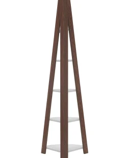 Beliani Kulmahylly 5 Hyllya Tumma Puu/Valkoinen Mobile Solo Best Sale