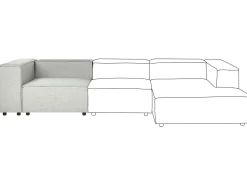 Beliani Kulmamoduuli Pellava Vaaleanharmaa Aprica Flash Sale