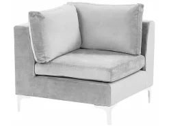 Beliani Kulmamoduuli Sametti Harmaa Evja Best Sale